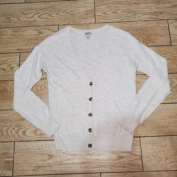 Arizona Women’s Beige Cardigan Sweater Sz L - Picture 5 of 7